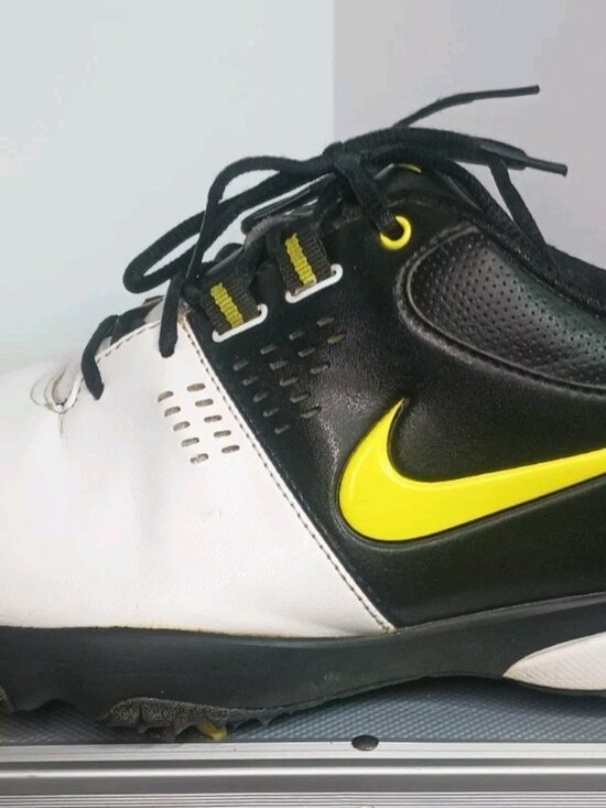 Nike Air Rival III 3 Golf Shoes Size 11.5 White Black Yellow Spiked Pre-owned main image 16